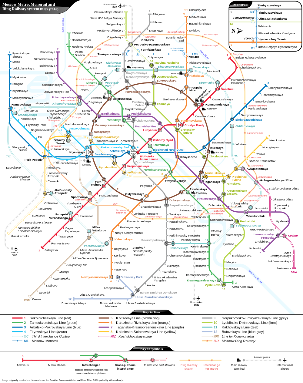 Moscow Metro map